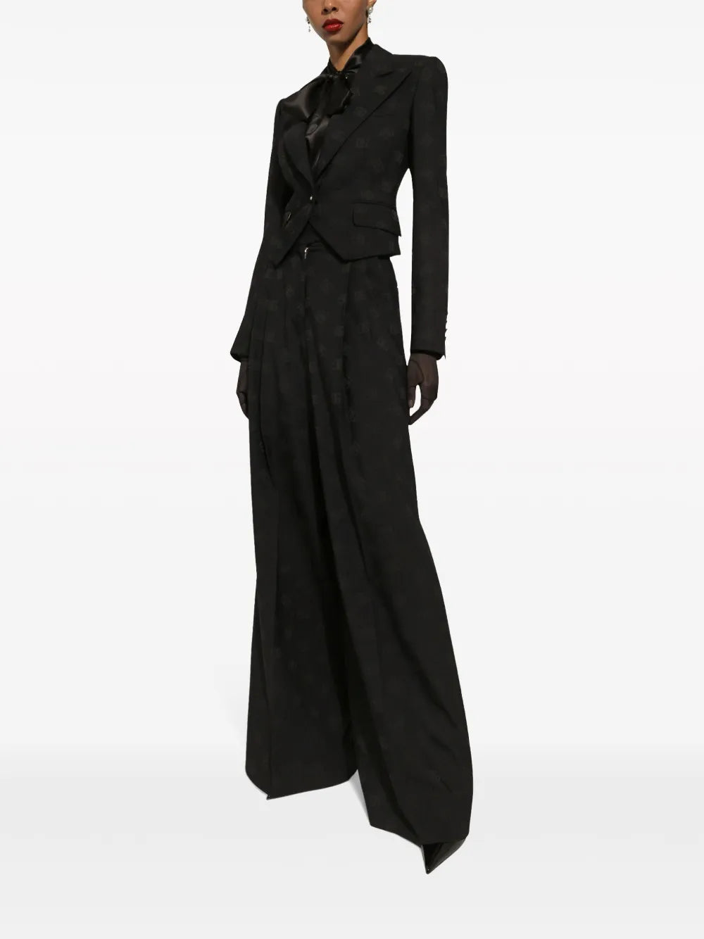 Monogram-Jacquard Single-Breasted Blazer