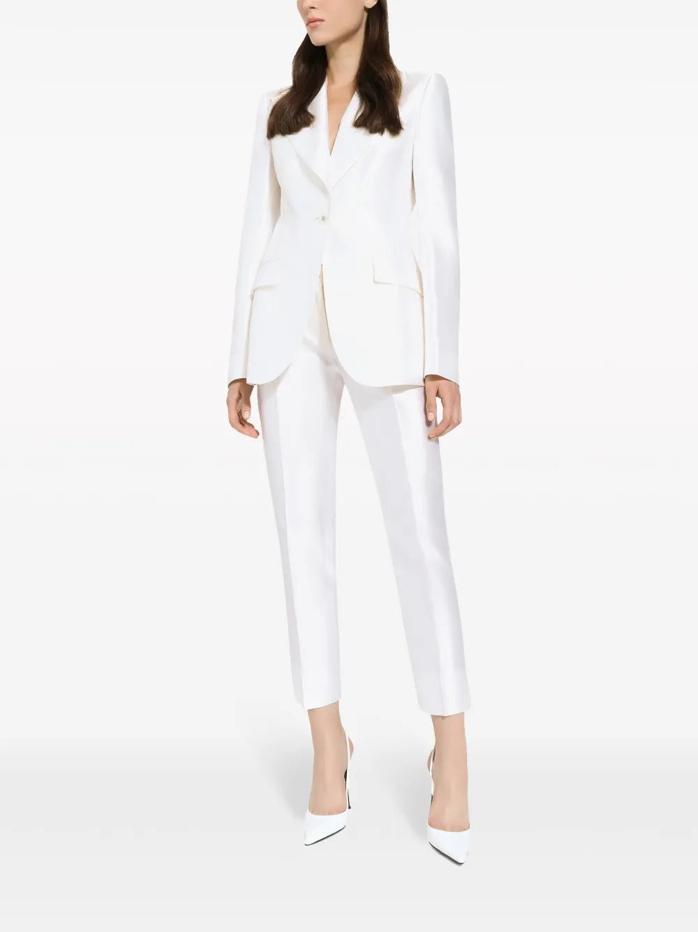 Turlington Single-Breasted Silk Blazer