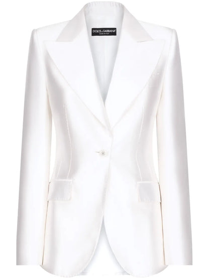 Turlington Single-Breasted Silk Blazer