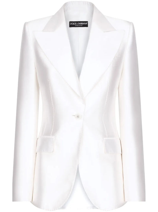 Turlington Single-Breasted Silk Blazer