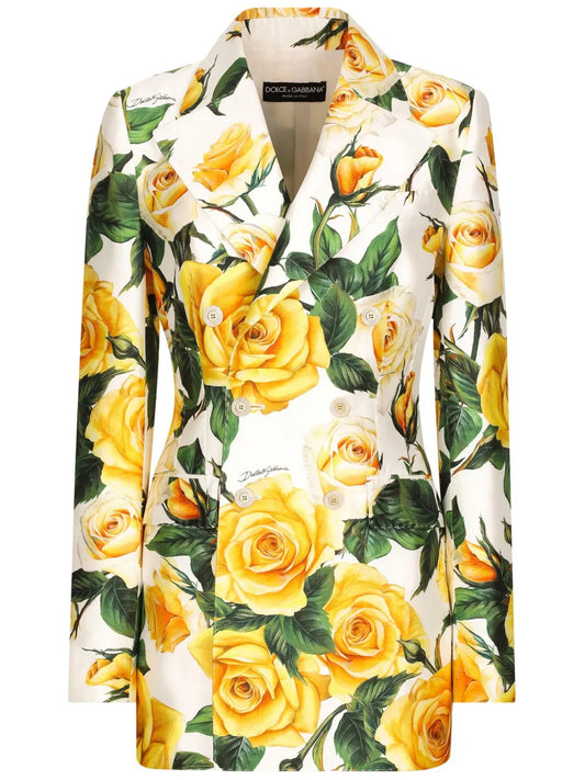 Turlington Rose-Print Blazer