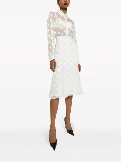 Dg Logo Godet Skirt