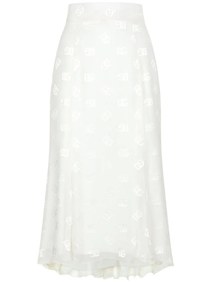 Dg Logo Godet Skirt