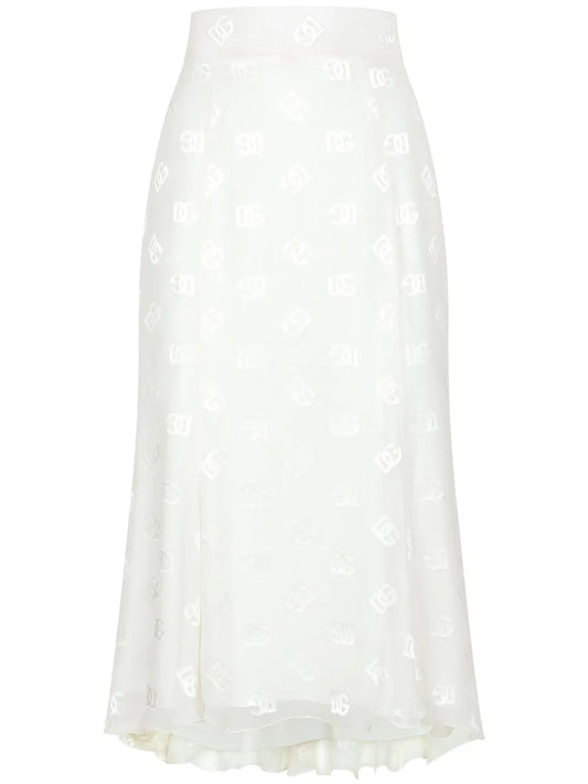 Dg Logo Godet Skirt
