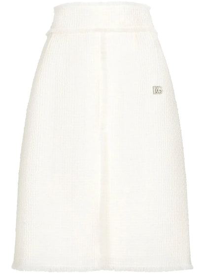 High-Waist Tweed Skirt
