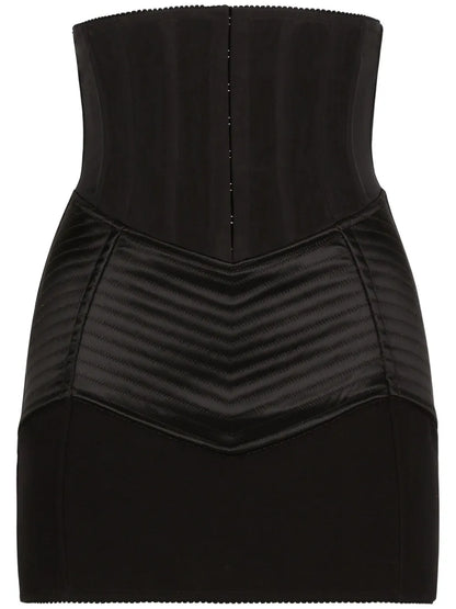 Bustier-Waist Ruched Miniskirt