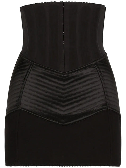 Bustier-Waist Ruched Miniskirt