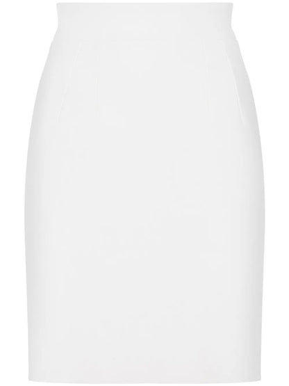 Virgin-Wool Straight Miniskirt