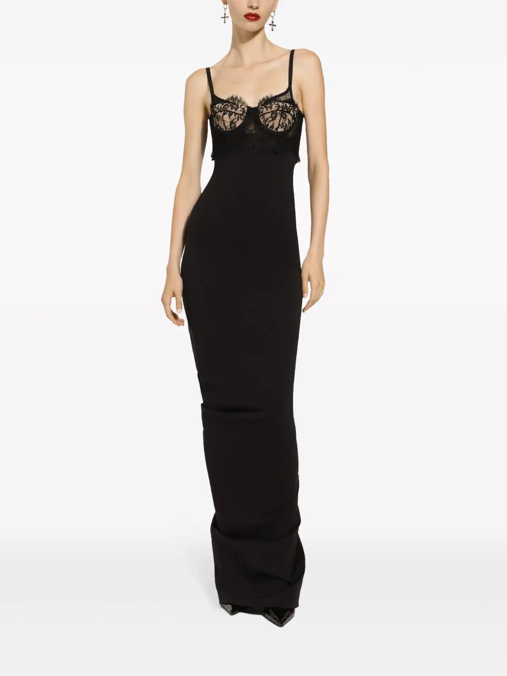 Lace-Detail Sleeveless Maxi Dress