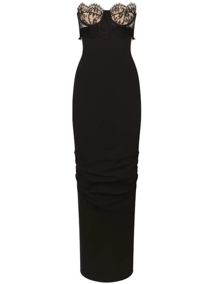 Lace-Detail Sleeveless Maxi Dress