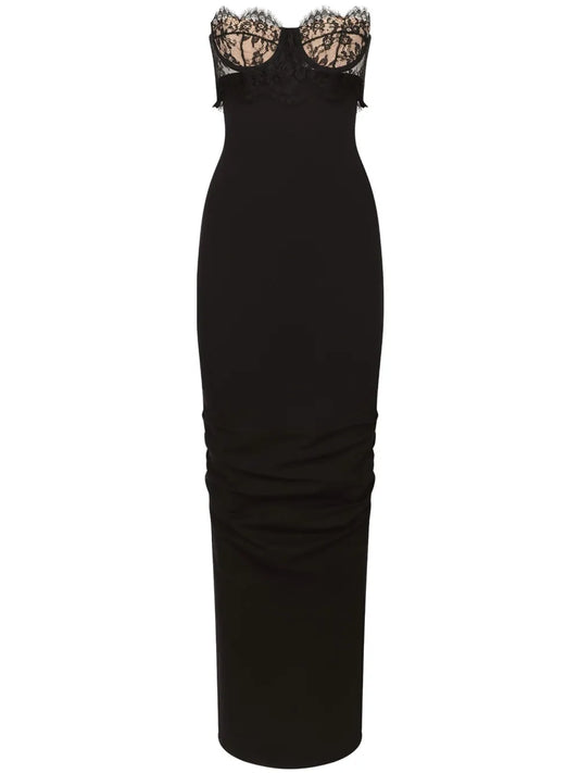 Lace-Detail Sleeveless Maxi Dress