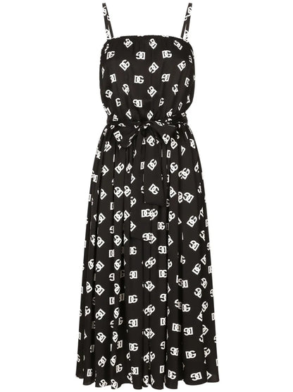 Dg-Print Pleated Dress