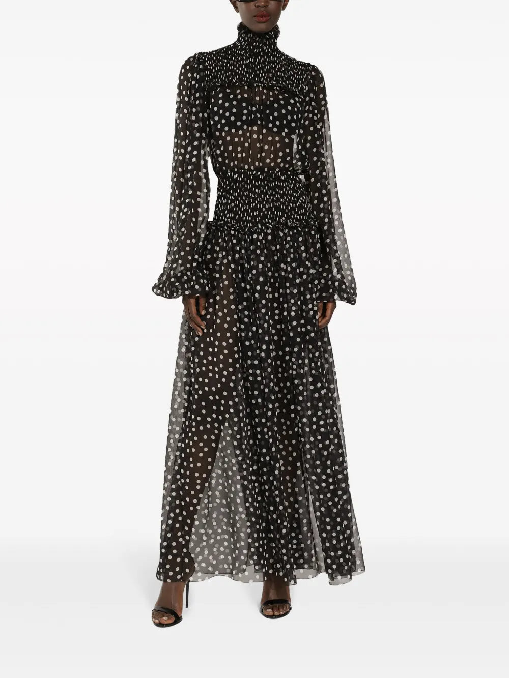 Polka Dot-Print Silk Dress