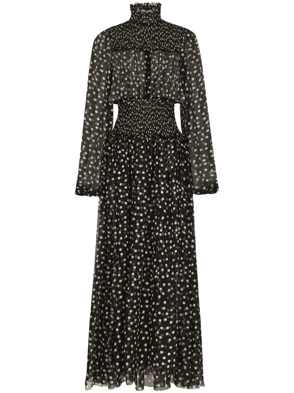 Polka Dot-Print Silk Dress