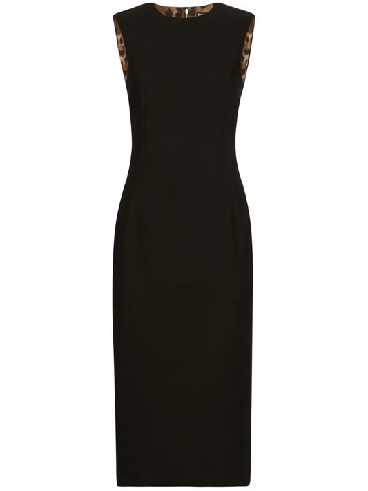 Round-Neck Sleeveless Midi Dress
