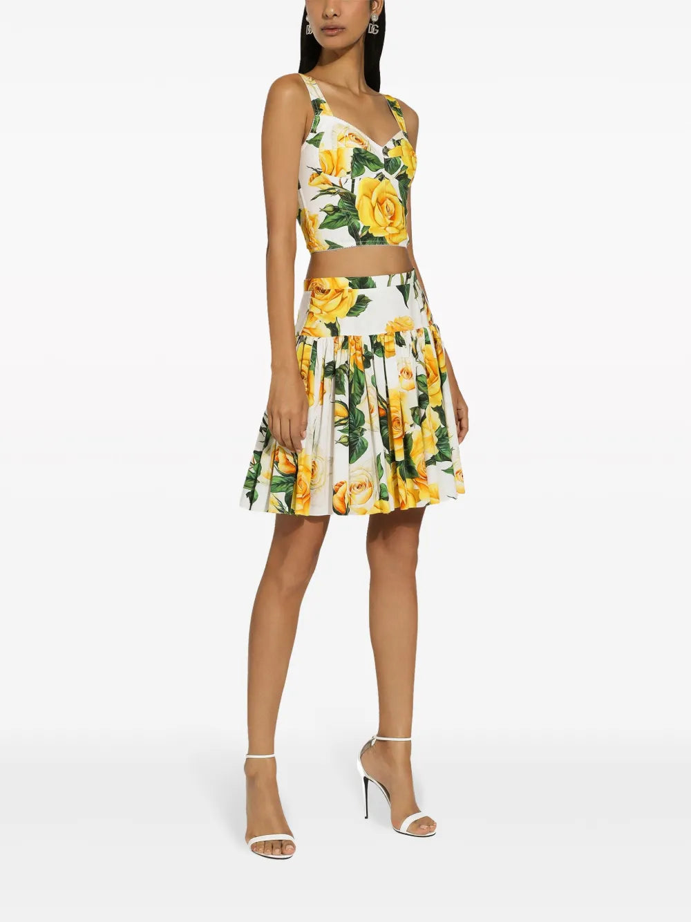 Rose-Print Corset Top