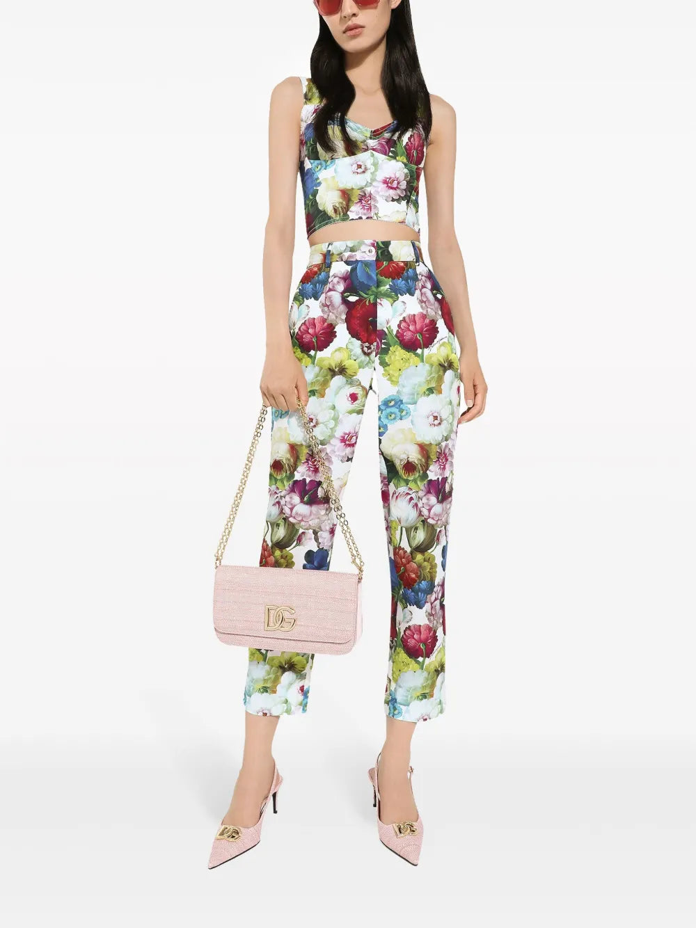 Floral-Print Corset Top