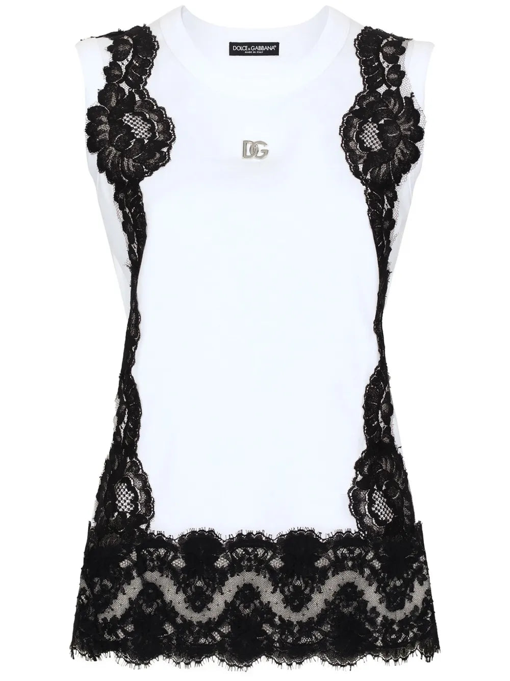 Lace-Detailing Cotton-Blend T-Shirt