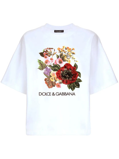Floral-Print Cotton-Blend T-Shirt