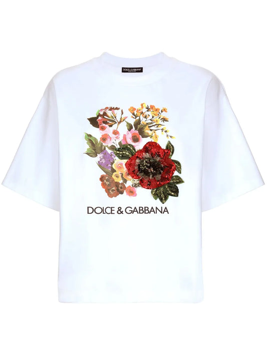 Floral-Print Cotton-Blend T-Shirt