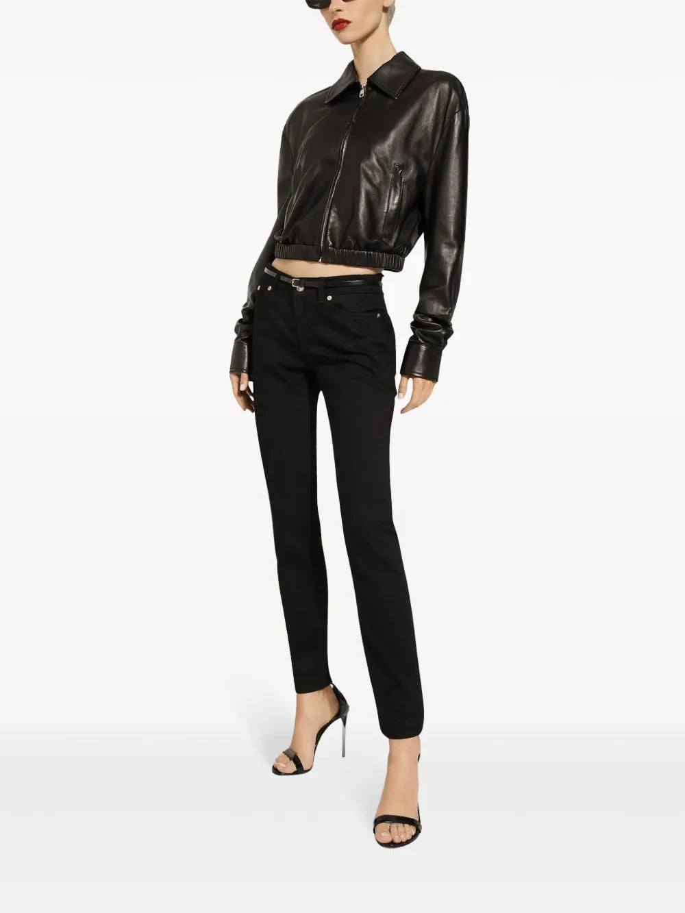 Logo-Appliqué Leather Jacket