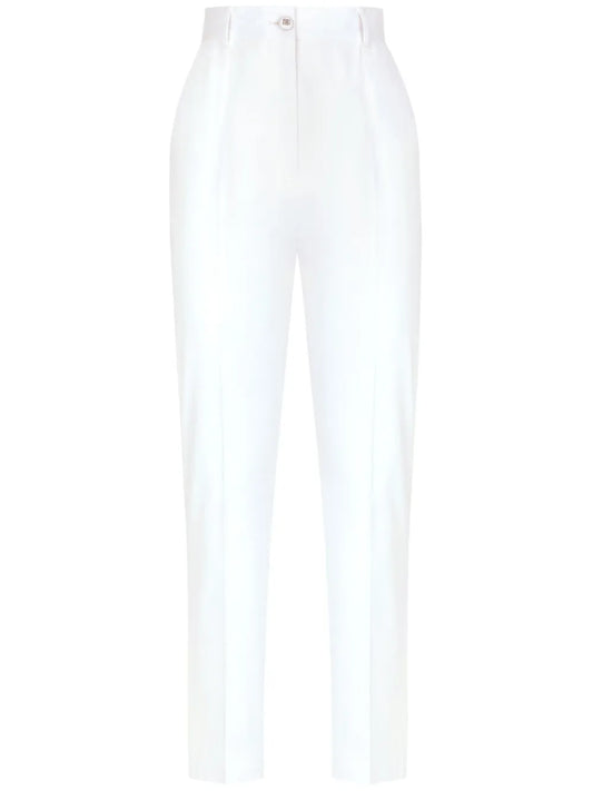 High-Waisted Gabardine Trousers