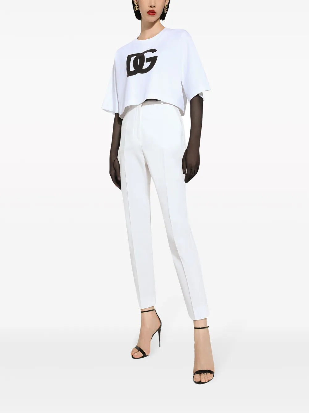 High-Waisted Gabardine Trousers