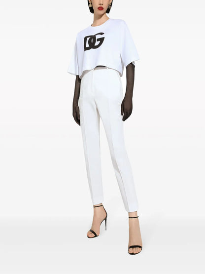 High-Waisted Gabardine Trousers