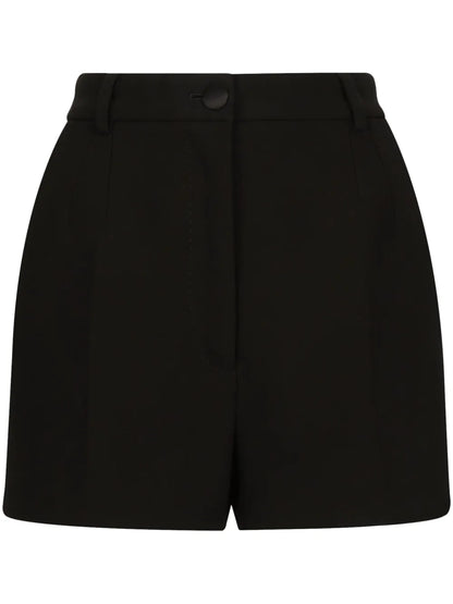 Pleated High-Waisted Shorts