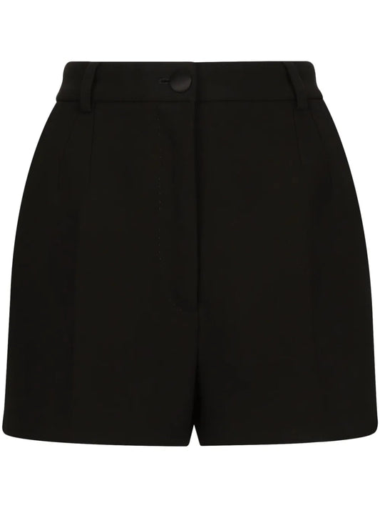 Pleated High-Waisted Shorts