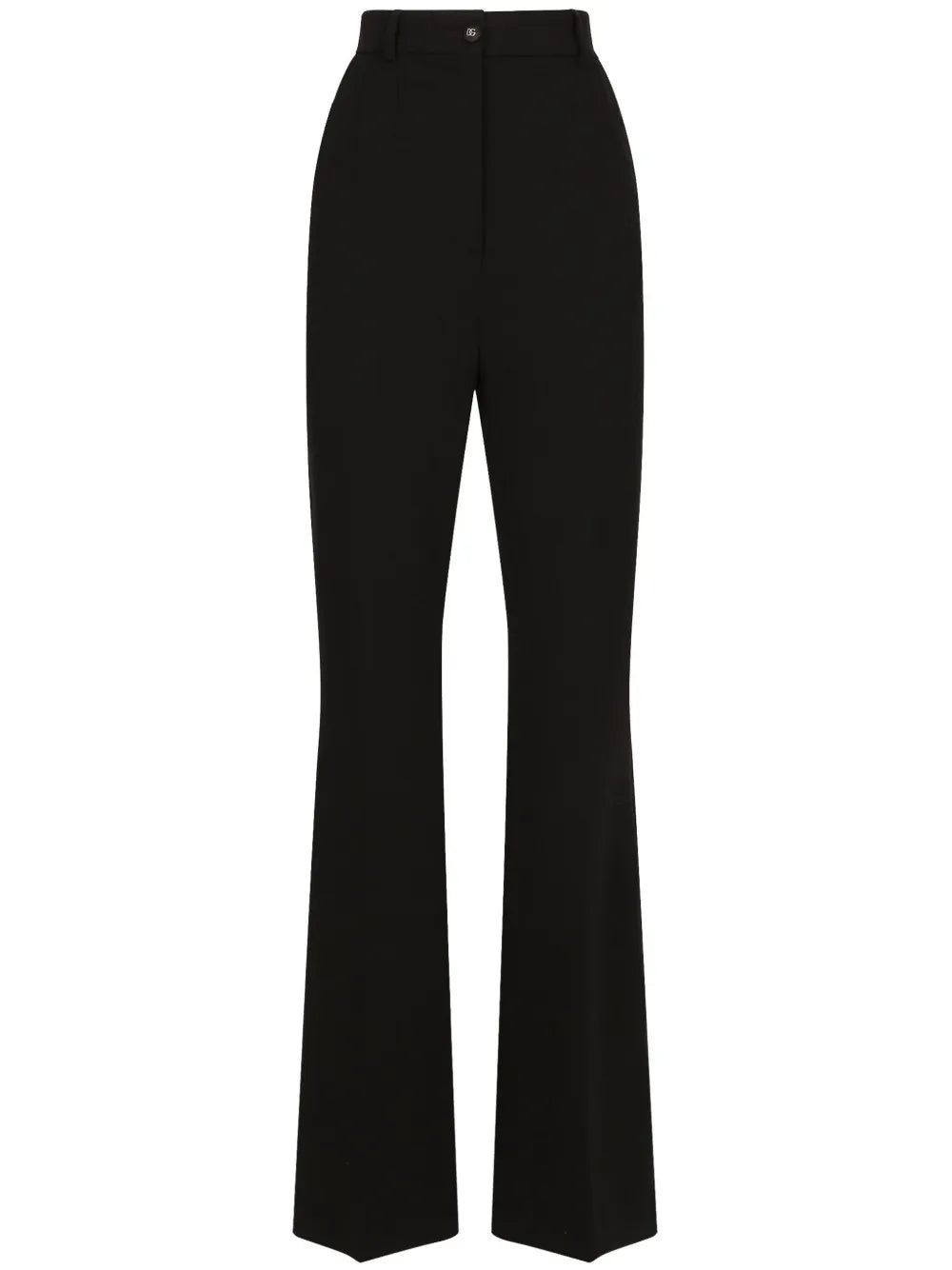 High-Waisted Pressed-Crease Flared Trousers