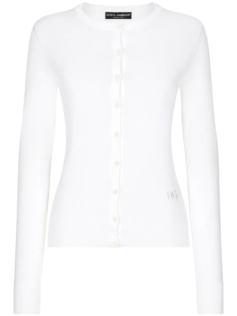 Dg-Embroidered Fine-Knit Cardigan