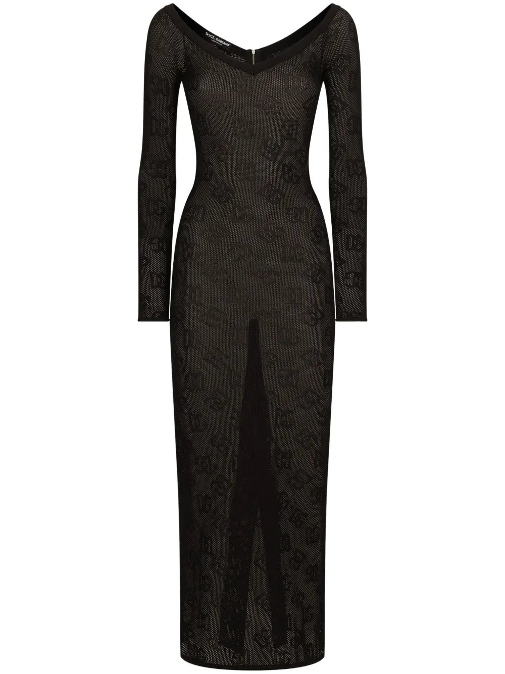 Logo-Jacquard V-Neck Maxi Dress