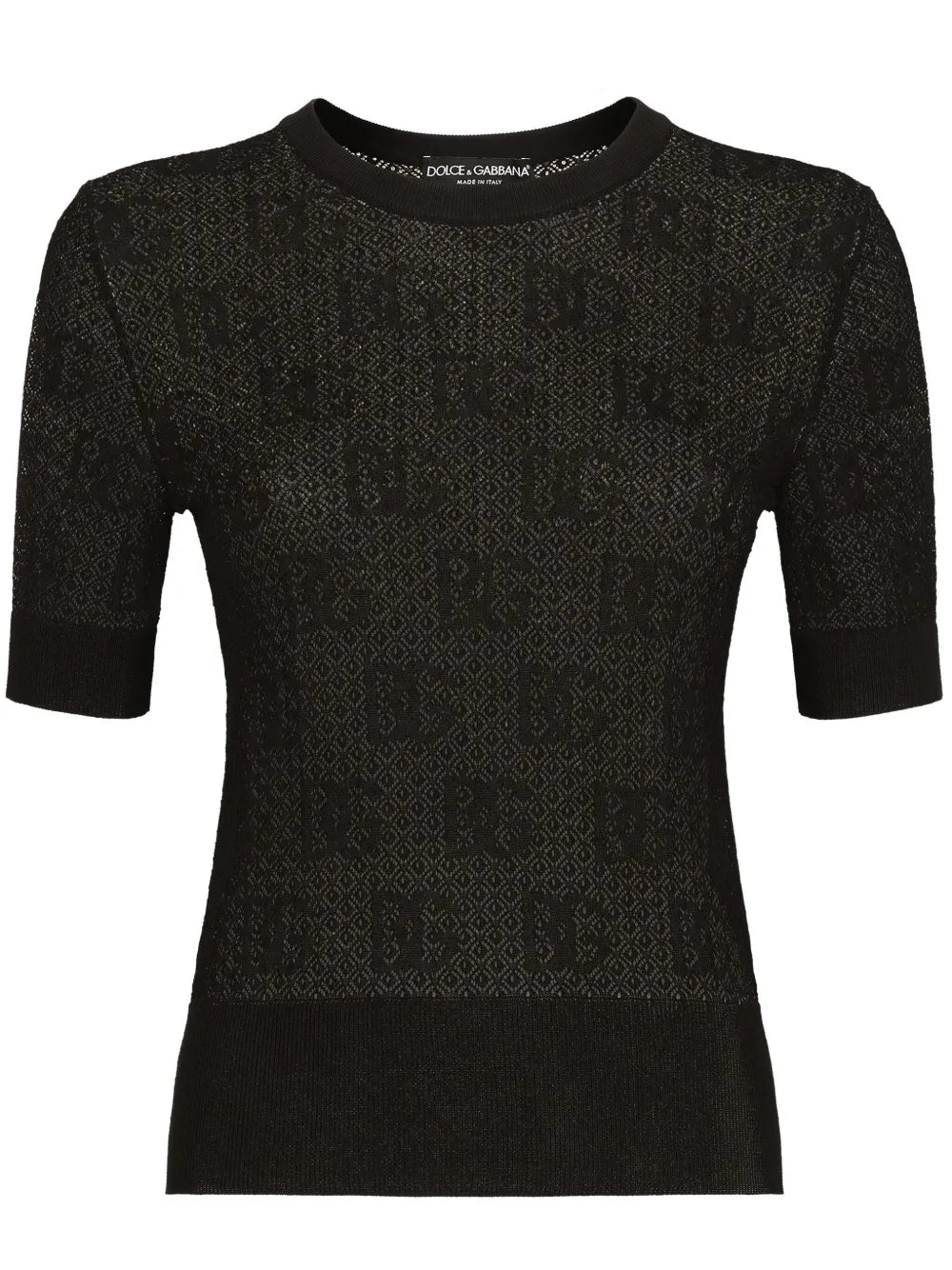 Monogram-Jacquard Round-Neck Top