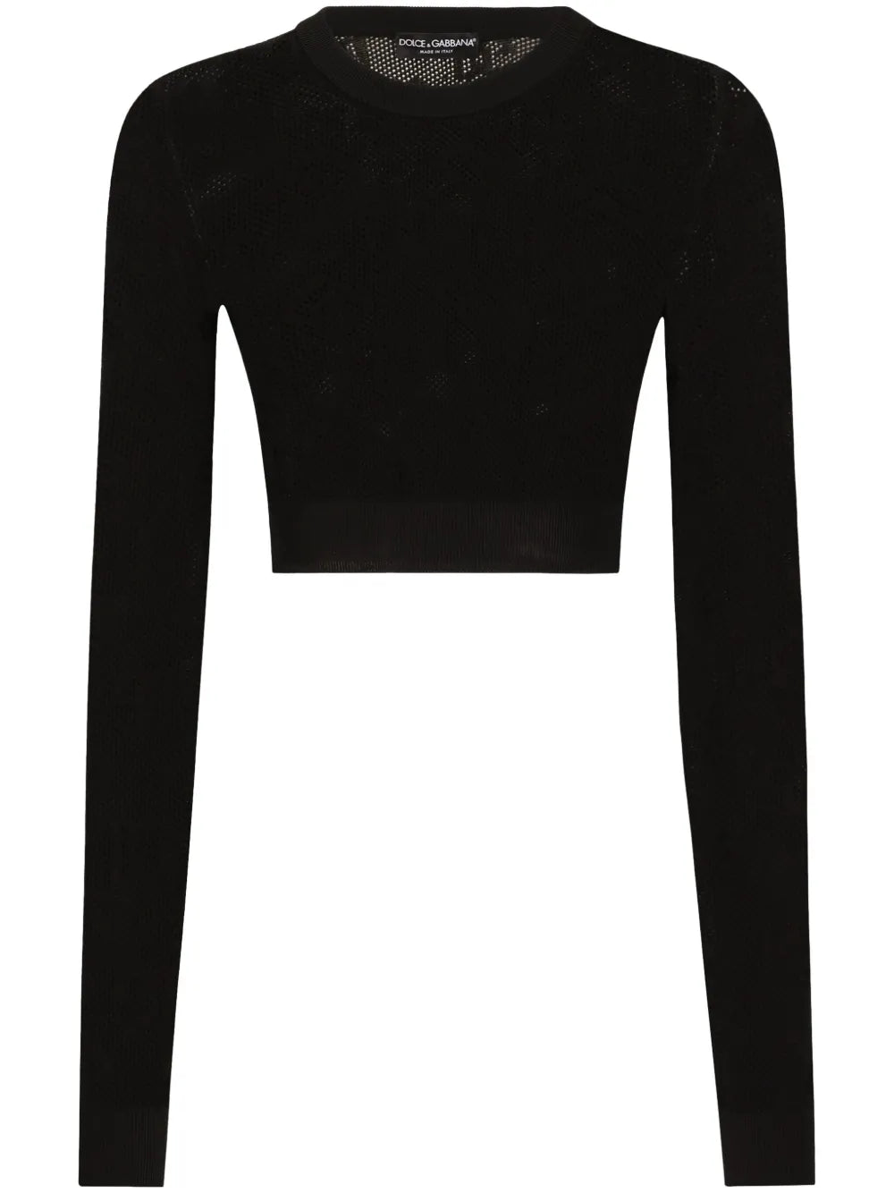 Monogram Open-Knit Crop Top