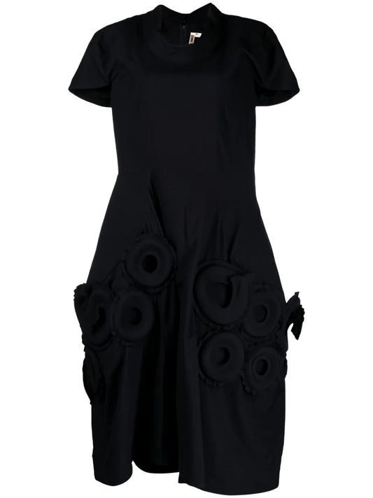 Voluminous Wool Midi Dress