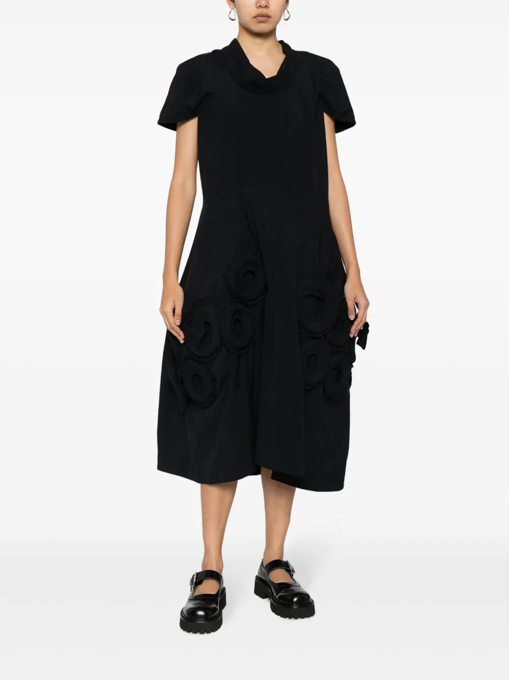 Voluminous Wool Midi Dress