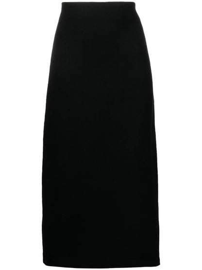 Asymmetric Wool Midi Skirt