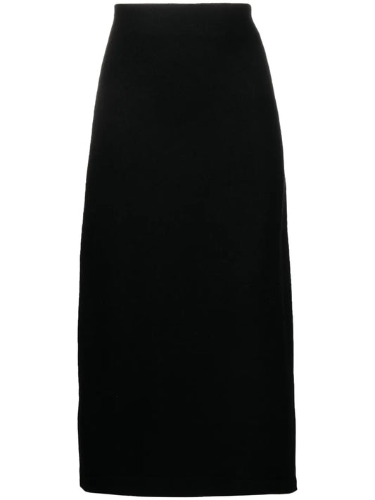 Asymmetric Wool Midi Skirt
