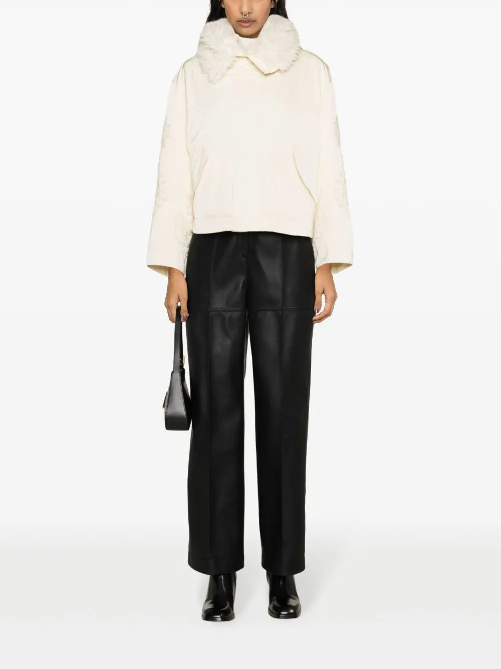 Hand-Embroidered Hooded Down Jacket