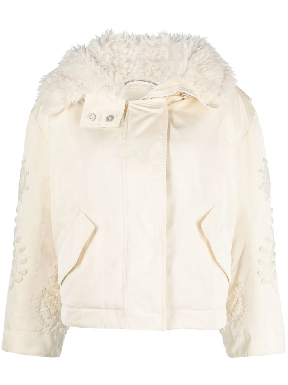 Hand-Embroidered Hooded Down Jacket