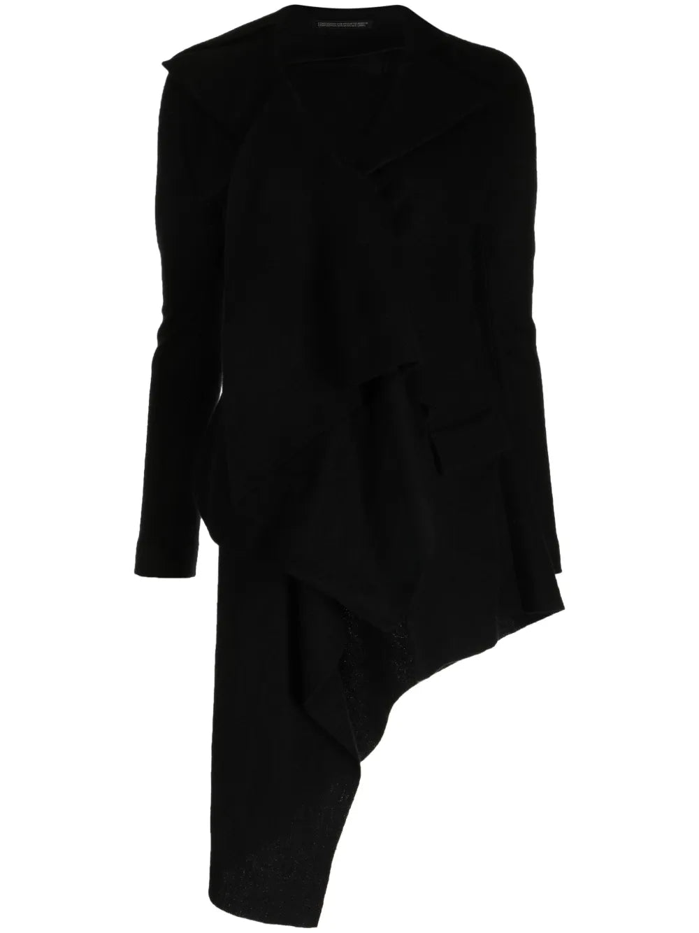 Asymmetric-Hem Wool Coat