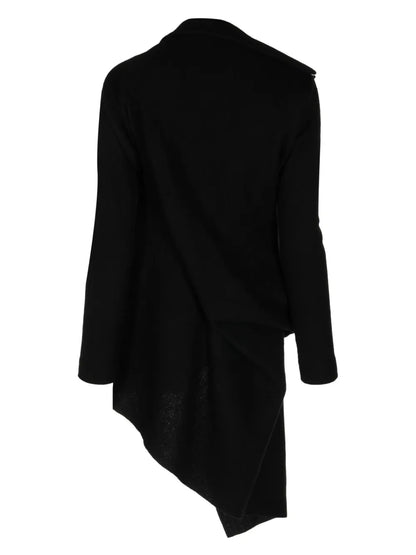 Asymmetric-Hem Wool Coat