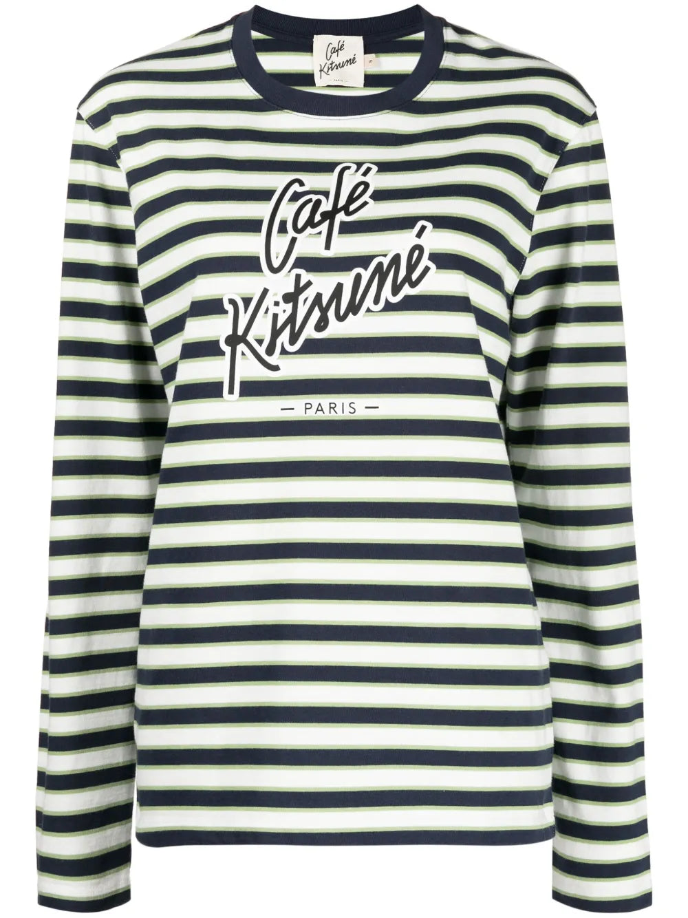 Logo-Print Striped Cotton T-Shirt