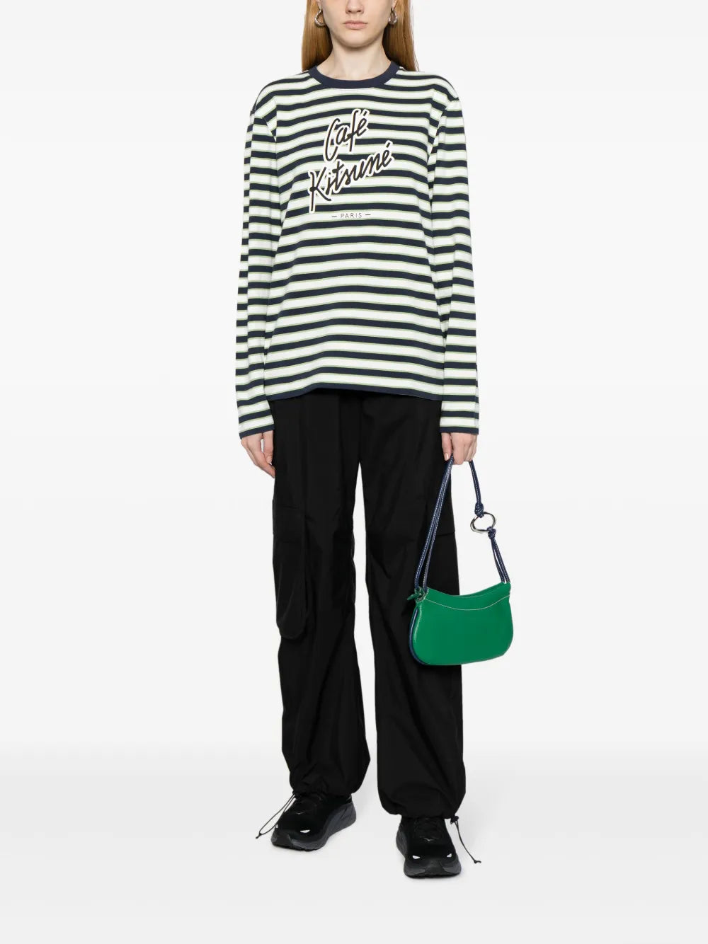 Logo-Print Striped Cotton T-Shirt