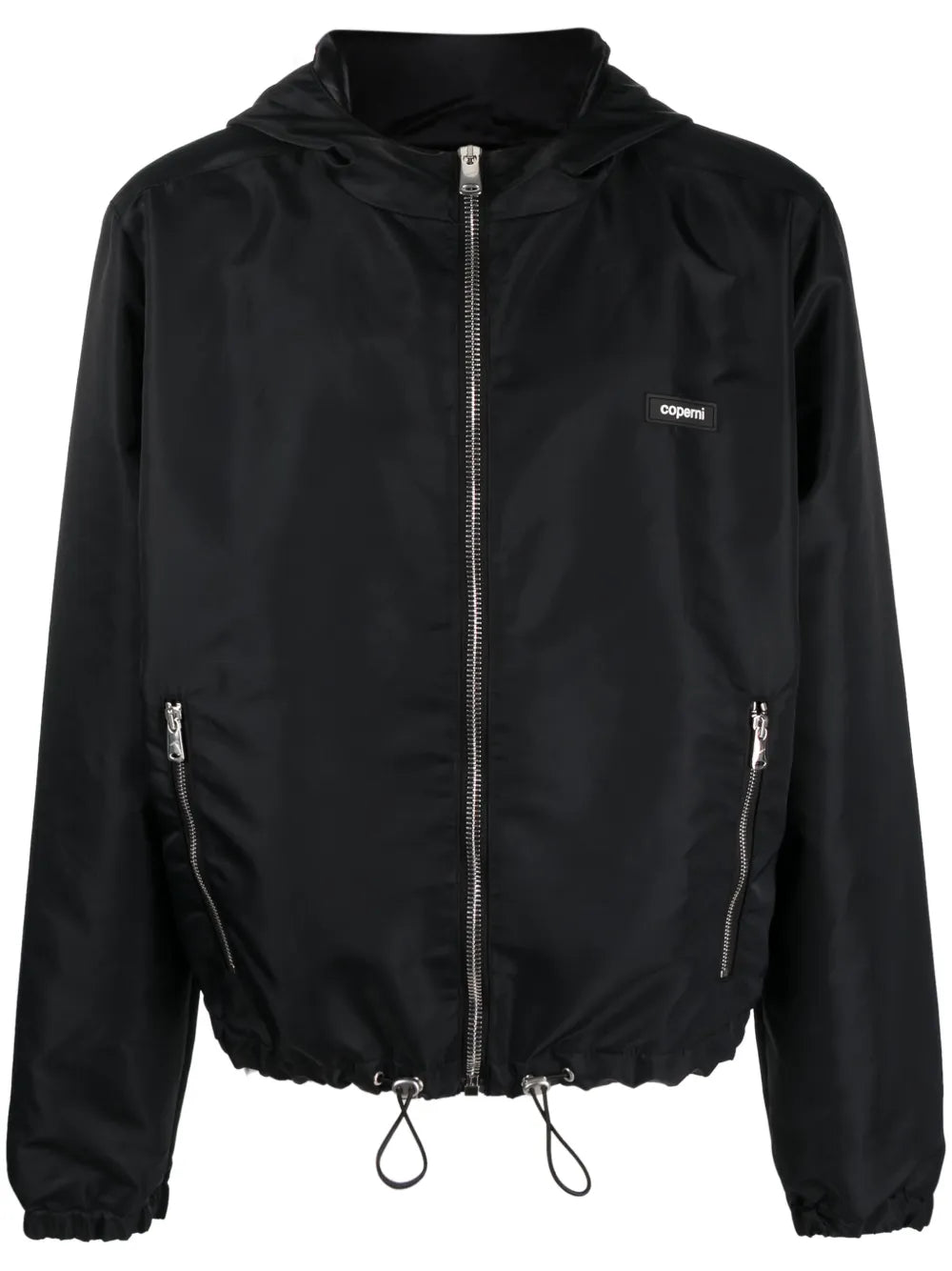Satin-Finish Hooded Jacket