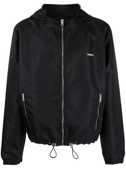 Satin-Finish Hooded Jacket