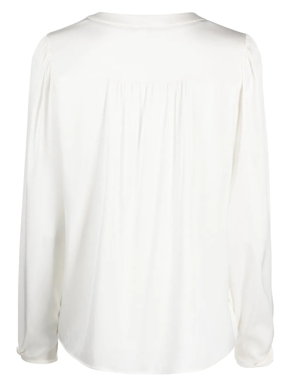 Collarless Stretch-Silk Shirt