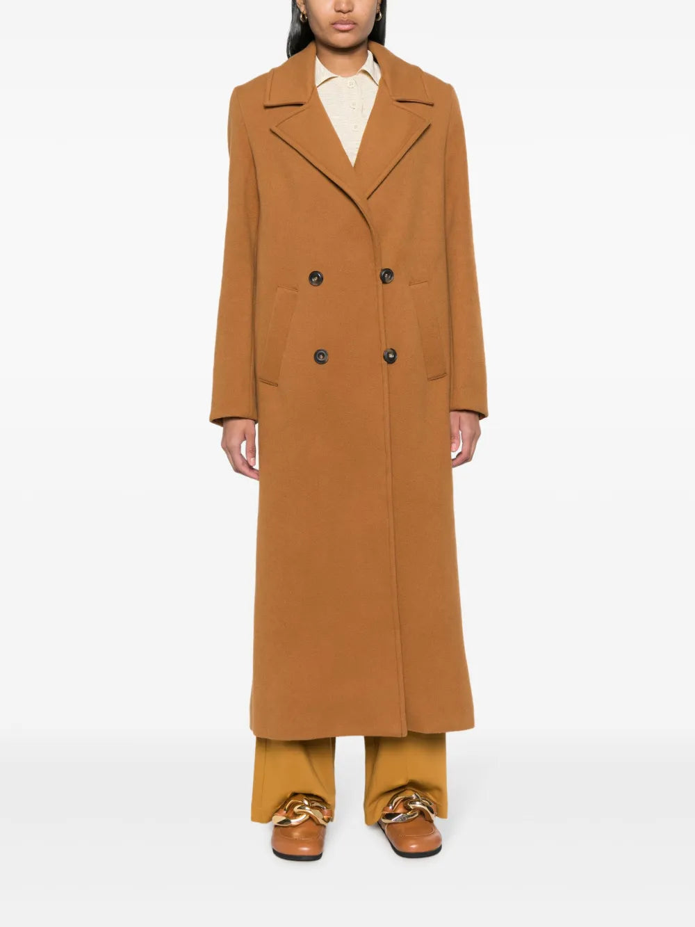 Double-Breasted Virgin Wool Maxi Coat