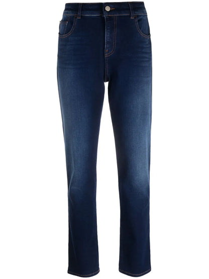 Logo-Embroidered Slim-Cut Jeans